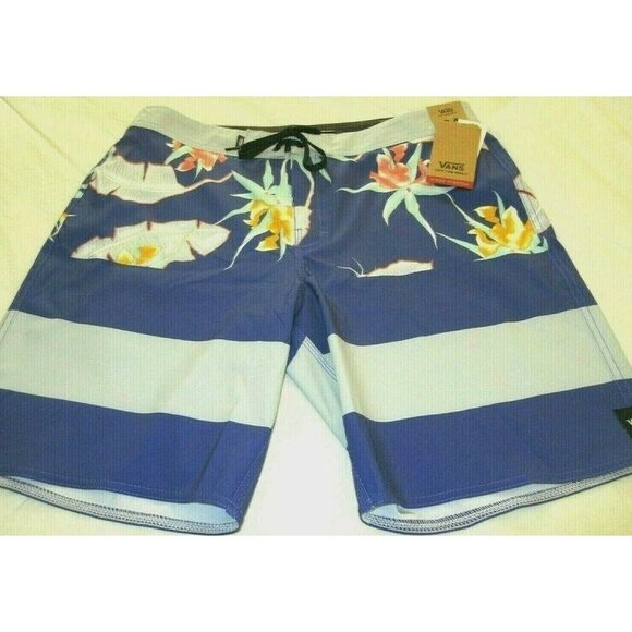 Vans Men's Era 4 Way Stretch Board shorts Purple Grey Floral Print NWT Free Ship - Picture 3 of 6